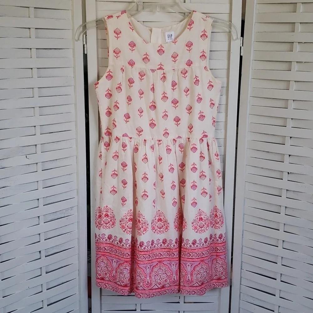 Gap cream and red sun dress sleeveless